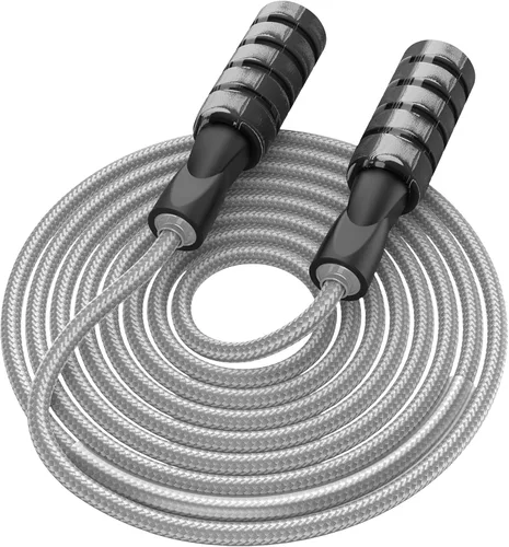 Vista 8 de Cuerda de saltar para mujeres y hombres, jumprope de fitness para mujeres, entrenamiento, cuerda de saltar ajustable para adultos