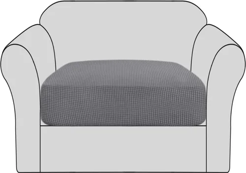 Vista 15 de H.VERSAILTEX - Fundas elásticas para cojín de sofá individual, fundas de asiento para silla de sofá, protector de cojín con tejido jacquard de sarga