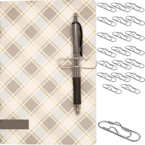 Vista 12 de Soporte para bolígrafo para cuaderno, 20 clips de metal coloridos para bolígrafos, soporte multifuncional para clips de papel, portátil, lindo