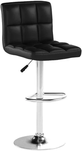 Vista 5 de BestOffice Juego de 2 taburetes de bar ajustables de piel sintética, taburetes de mostrador modernos con respaldo y reposapiés, taburetes de bar