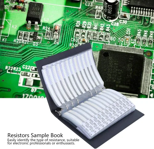 Vista 3 de Serie 0201 Resistores Sample Book Kit de resistencias 170 Resistencias de valor Componentes electrónicos Surtido Carpeta Valor de resistencia Rango