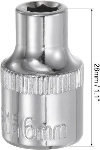 Vista 2 de uxcell 2pcs 3/8-inch Drive 0.236 in Cr-V 6-Point Zócalo poco profundo