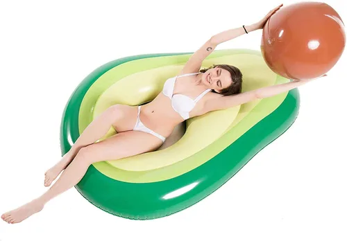 Vista 3 de Jasonwell Flotador inflable de aguacate para piscina con bola y Jasonwell inflable de dinosaurio, tubo flotante para niños y niñas, flotador T-Rex