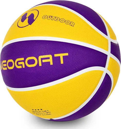 Vista 20 de Pelota de baloncesto para niños y jóvenes tamaño 4/5 25.5/27.5", Pelota de baloncesto de goma gruesa y duradera de alto rebote NEOGOAT tamaño 4/5