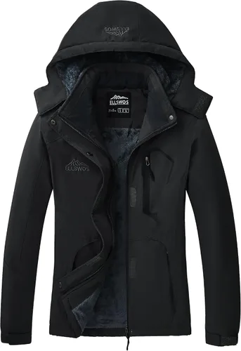 Vista 9 de ELLSWOS - Abrigos de invierno para mujer, resistentes al agua, chaqueta de esquí, abrigos cálidos para la nieve, cortavientos, impermeable
