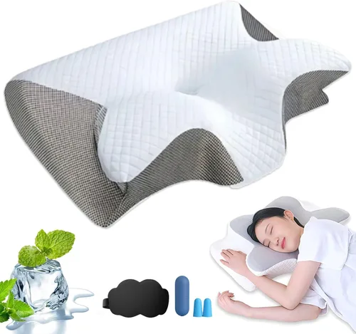 Vista 9 de Pillow Hospitality Collection, almohadas - Soporte prémium para el cuello y la postura, almohada ergonómica de espuma viscoelástica cervical
