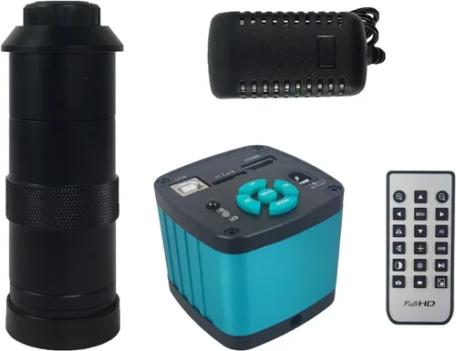 Vista 6 de 48MP 4K 1080P 22MP 14MP HDMI USB VGA Video Industrial Soldadura Digital Reparación Microscopio Cámara C Montura Lente LED Anillo Luz (14MP con luz)