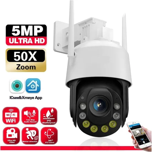 Vista 2 de 5MP PTZ WiFi IP Security Camera UK