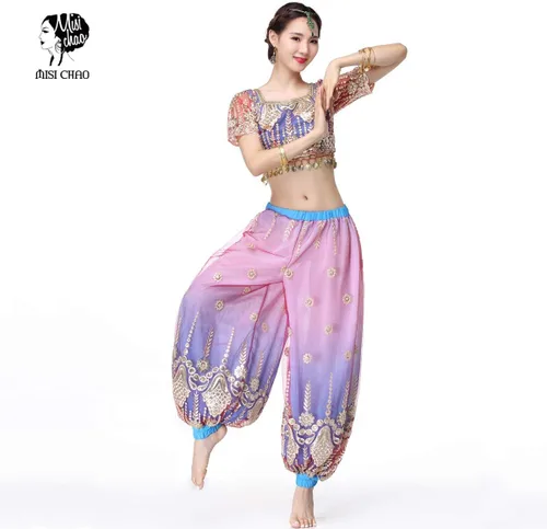 Vista 2 de MISI CHAO Pantalones harén para disfraz de Bollywood para mujer