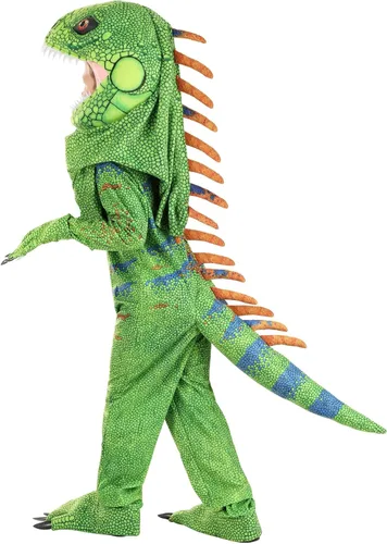 Vista 3 de Disfraz de iguana para niños con guantes adjuntos, fundas para zapatos y tocado