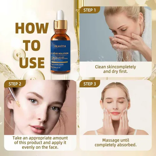 Vista 6 de OLAVITA Liquid Solution - Suero antienvejecimiento con vitamina C, suero facial hidratante y reafirmante con soporte de colágeno, paquete de 2