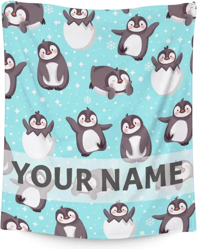 Vista 11 de Manta de pingüino para regalar – Manta de 30 x 40 pulgadas para adultos y niños, mantas negras de felpa suave para sofá, oficina