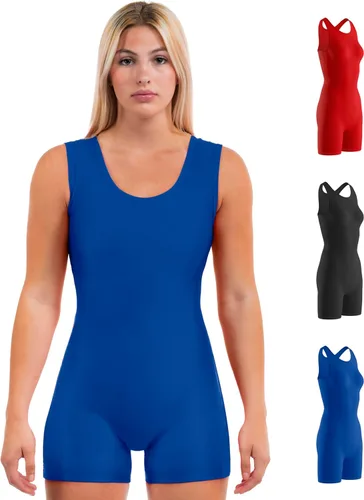 Vista 9 de Matman Edge Wrestling Singlet Mujeres Spandex Levantamiento de Pesas Color Sólido