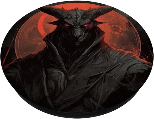 Vista 2 de PopSockets de luna oculta satánica Baphomet PopSockets Standard PopGrip