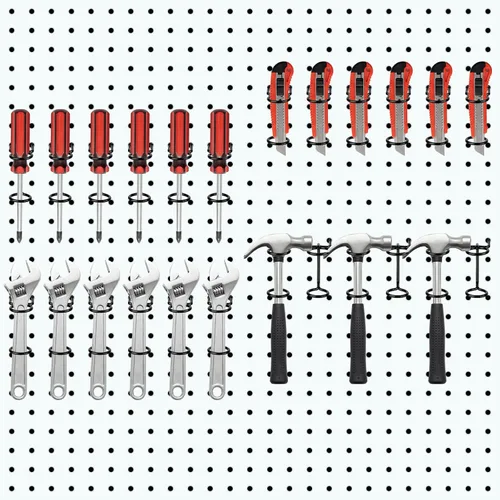 Vista 6 de Ripeng Organizador de destornilladores, portaherramientas multiherramienta, soporte para herramientas de doble anillo, accesorios de tablero