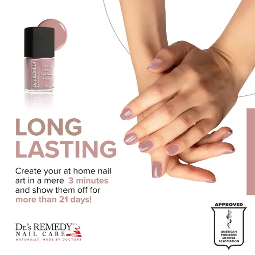 Vista 3 de Dr's Remedy - Kit de 3 esmaltes de uñas, kit ANNIVERSARY, fortalecedor de uñas enriquecido natural, no tóxico y orgánico, BRAVE Berry/TOTAL esmalte