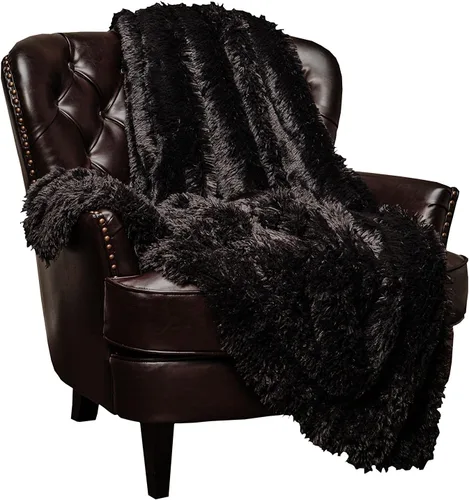 Vista 21 de Chanasya - Manta de pelo largo sintético - Manta de felpa ligera y esponjosa de forro polar de microfibra - para sofá, cama, silla, material A