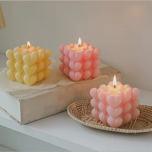 Vista 7 de Moldes de vela – Molde de silicona para hacer velas, moldes 3D de bricolaje para cera de soja, cera de abejas, vela perfumada, regalos del día