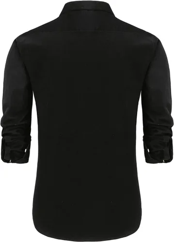 Vista 2 de Dioufond Camisas de pana para hombre, camisa de manga larga para hombre