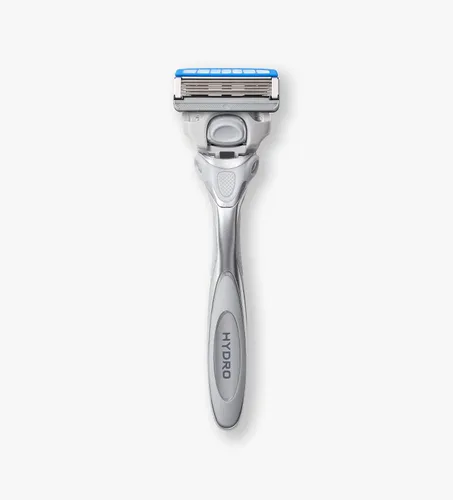 Vista 2 de Schick, Hydro Dry Skin - Mango de maquinilla de afeitar de 5 cuchillas para hombre + 2 cuchillas de recambio, 1 unidad