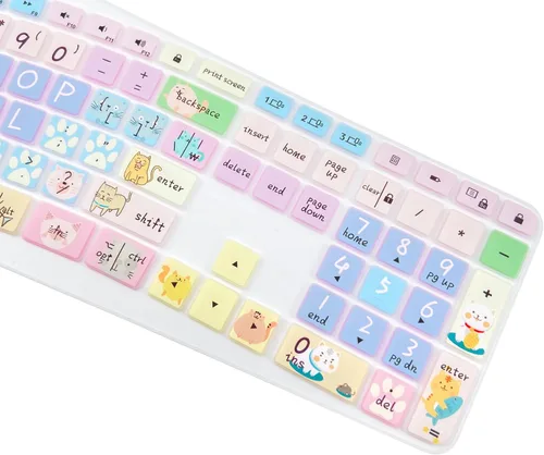 Vista 5 de Funda de silicona para teclado compatible con Logitech Ergo K860, diseño ergonómico de EE. UU., accesorios Logitech K860, lindo gato