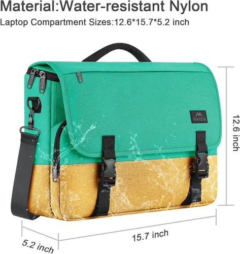 Vista 30 de MATEIN Bolsa tipo mensajero para hombres, mochila escolar para adolescentes, ligera de 17.3 pulgadas, maletín para laptop grande, bolsa cruzada