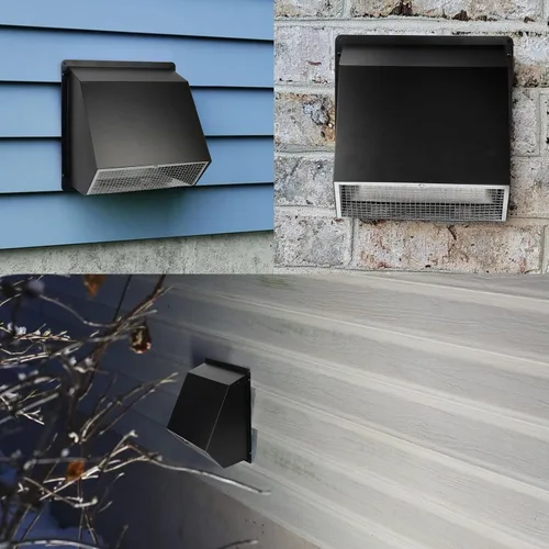 Vista 8 de Cubierta de ventilación para secadora de 3 pulgadas, rejilla de ventilación de pared con pantalla y amortiguador, cubierta de ventilación exterior