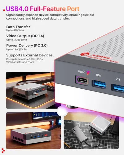 Vista 5 de ACEMAGIC X3 Mini Gaming PC Ryzen 7 H 255 Radeon 780M 16GB 1TB Windows11 Pro