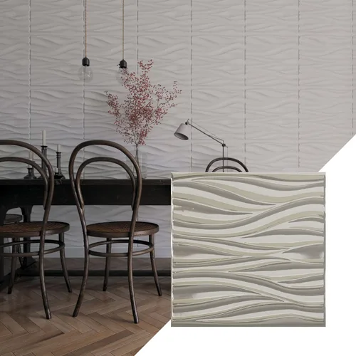 Vista 32 de Ekena Millwork 19 5/8 pulgadas de ancho x 19 5/8 pulgadas de alto, ondulado EnduraWall decorativo 3D, cobre envejecido (cubre 2.67 pies cuadrados).