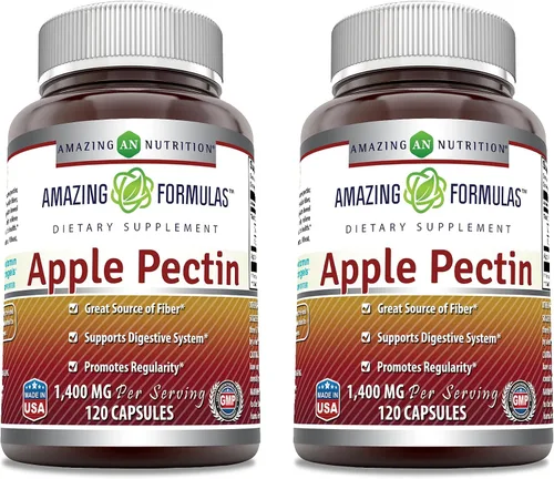 Vista 6 de Amazing Formulas Suplemento de pectina de manzana de 1400 mg Cápsulas Sin OMG Sin gluten Fabricado en Estados Unidos