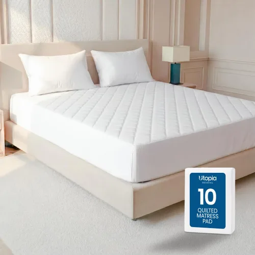 Vista 17 de Utopia Bedding Protector de colchón acolchado (individual) – Protector de colchón elástico ajustable – La funda de colchón se estira hasta 16 Blanco