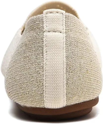 Vista 6 de poemlady Zapatos planos de ballet para mujer, zapatos de vestir de punto con punta redonda sin cordones, zapatos planos de bailarina para caminar