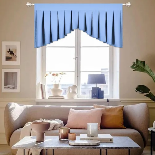 Vista 27 de Cenefas para Sala de Estar Amarillo Brillante Opacas con Bolsillo para Barra Cenefas para Ventanas, Paquete de 1 (Amarillo Brillante 39" An x 20" L)