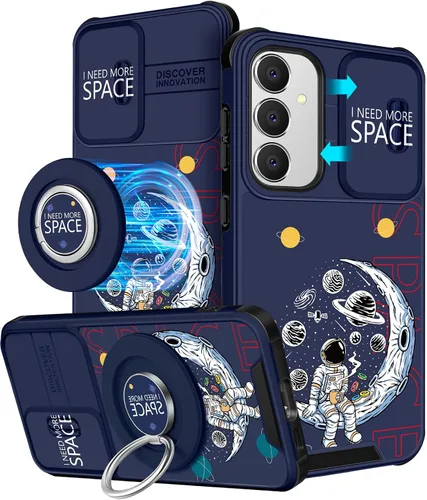 Vista 9 de Funermei Funda para teléfono Samsung Galaxy A15 5G - [2 en 1] Funda para teléfono de mujeres lindas chicas, diseño femenino de mariposa negra