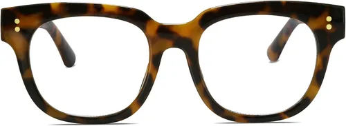 Vista 7 de SOJOS Oversized Square Anti Blue Light Blocking Glasses for Women Thick Computer Eyeglasses Double Metal Studs SJ5053B