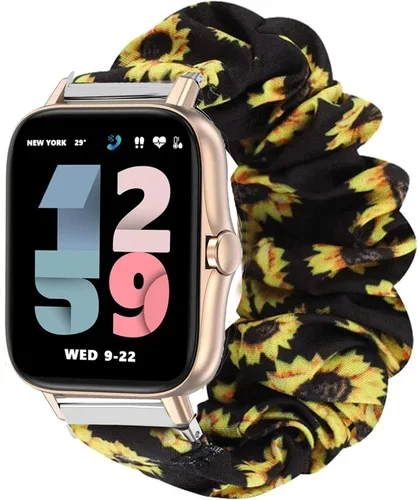 Vista 2 de Correa de repuesto compatible con ANDFZ Smartwatch ANDFZ, banda elástica de tela Lamshaw para mujer, compatible con ANDFZ T42 1.72/Geelyda Y20