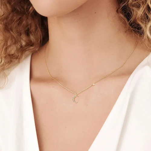 Vista 4 de LLWOM Collar de oro para mujer, chapado en oro de 14 quilates, collar de estrella de David contra el mal de ojo, dije de cruz de corazón, delicado