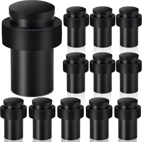 Vista 23 de KOLAKO Tope de puerta, tope de puerta de piso, negro para parte inferior de la puerta, 2 pulgadas (1.969 in), resistente, cilíndrico comercial