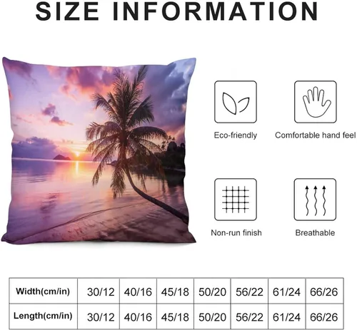 Vista 2 de Juego de 2 fundas de almohada con diseño escénico del océano tropical, fundas de almohada para sofá, fundas de almohada de poliéster para sofá