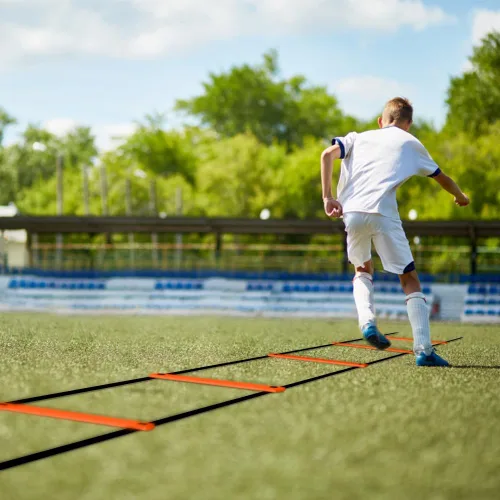 Vista 8 de GHB Pro Agility Ladder Agility Training Ladder Speed 12 Rung 20ft with Carrying Bag Naranja