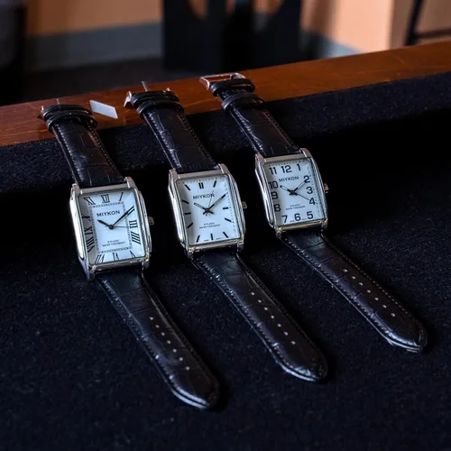 Vista 4 de Miykon Vintage Watches for Men Classic Tank Square Analog Watch with Genuine Leather Wrist Strap, Mens Dress Watches Japanese Quartz, Waterproof