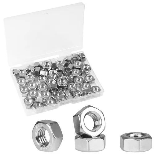 Vista 10 de 200 piezas M4-0.7 Tuerca hexagonal, Tuercas de acero inoxidable 304, M4x0.7mm de accionamiento hexagonal, Tuerca hexagonal métrica de rosca gruesa