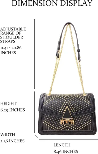 Vista 6 de OOHOO Bolso bandolera para mujer, de cuero Y2k, con correa de cadena