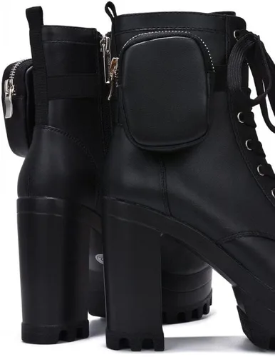 Vista 7 de Cape Robbin Monik - Botines Chelsea de plataforma con tacón grueso para mujer, botines con bolsillo