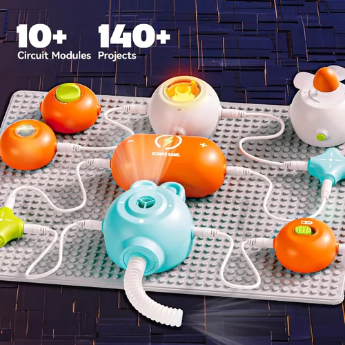Vista 2 de SMILESSKIDDO Science Kits Electrónica Kit STEM 140+ Proyectos 10+ Piezas