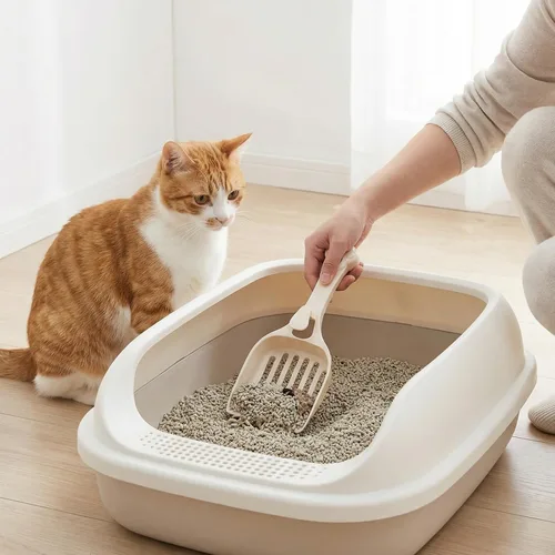 Vista 6 de Cuchara de arena para gatos, pala de arena para pellets de pino