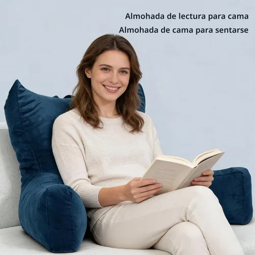 Vista 2 de Neustern Almohada de lectura, soporte para espalda, reposo en cama para Azul