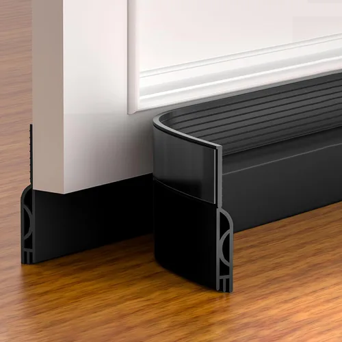 Vista 10 de Tope de corriente de puerta Pundin, barrido de puerta ajustable para la parte inferior de la puerta, sello de puerta inferior de silicona para Gris