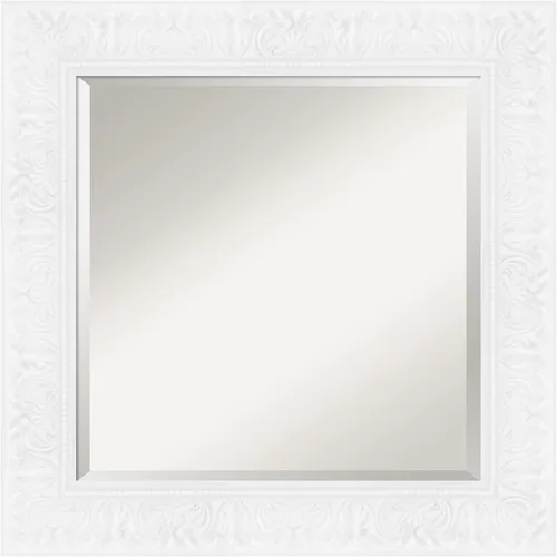 Vista 68 de Amanti Art - Espejo de baño blanco para sobre lavabo, espejo de tocador rectangular blanco de 35x45 para gabinete, marco moderno extragrande, se