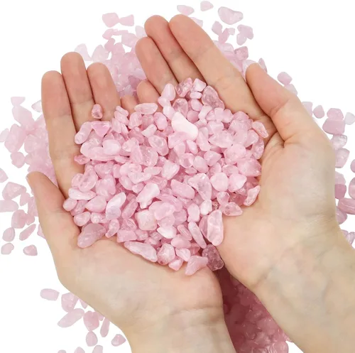Vista 6 de Twdrer - Chips de cristal de cuarzo rosa natural de 2 libras